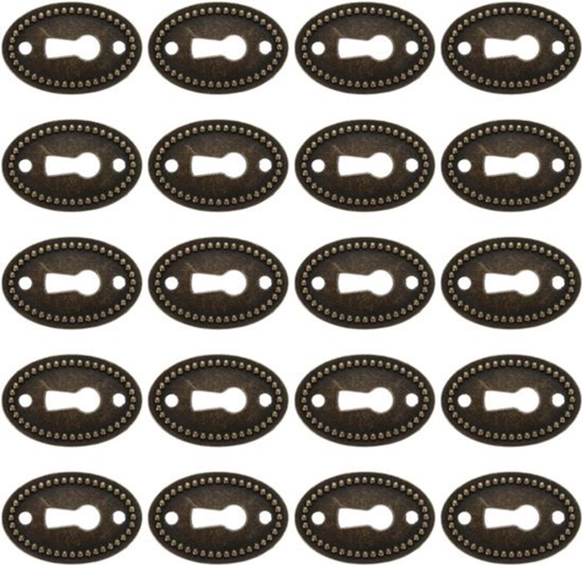 Decoratieve antieke messing ovaal sleutelgat afdekking - 20 stuks