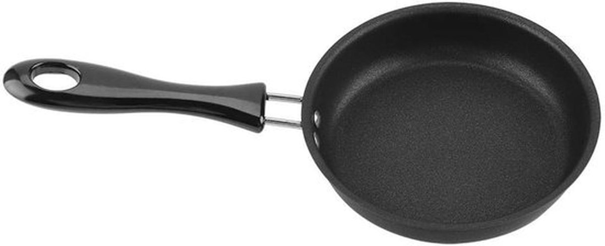 Non-Stick Pan 12cm Portable Mini Frying Pan Poached Egg Cooker, Black