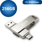 Xedor® Blaze - Clé USB - 256 GB - 1840Mbps - USB C et A - iPhone et Android