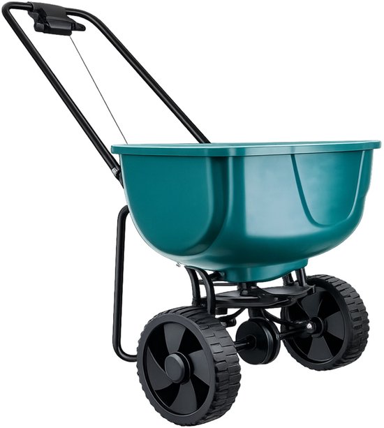 MOZY® - Universele Strooiwagen - 27 liter - voor Mest, Zaden, Zout en Zand - tot 20 kilo - Groen - 3 Meter Strooibreedte - Meststofstrooier - Strooikar - Zoutstrooier - Zandstrooier van Merkloos	 — afbeelding 3