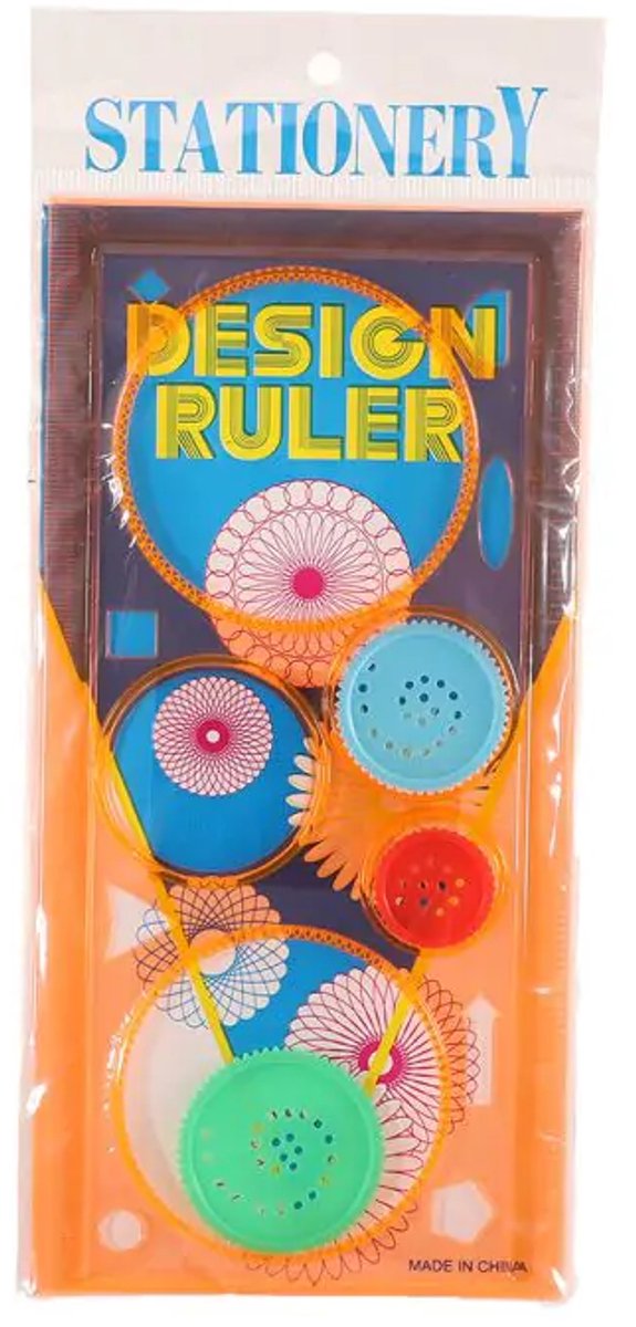 Spirograaf Oranje - Design Ruler Spiral Art - Creatief Tekenspeelgoed - Mandala Liniaal - Tekenset met Tandwielen