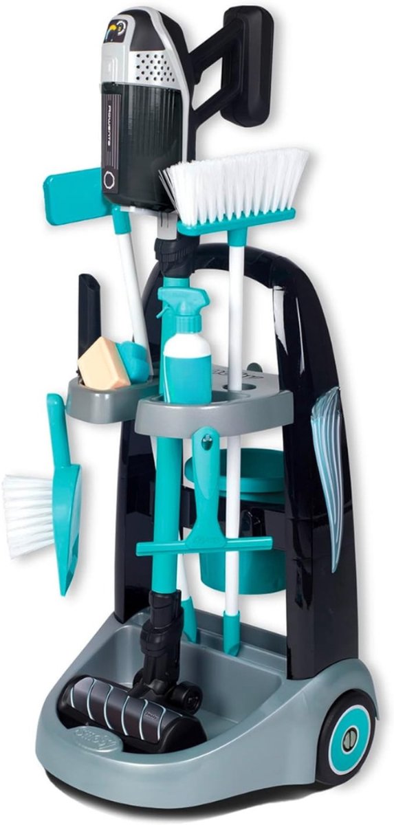 MMP® Schoonmaakkar - Poets Wagen - Schoonmaakkast - Blauw/zwart - 33cm x 34cm x 81cm