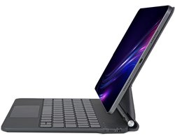 Geschikt voor Apple iPad Air 13 inch M2/M3/M6 2025/2026 - Magic Keyboard - Magnetische Standaard - QWERTZ - Toetsenbord - Trackpad - Bluetooth - Functietoetsen - Tablethoes - Zwart
