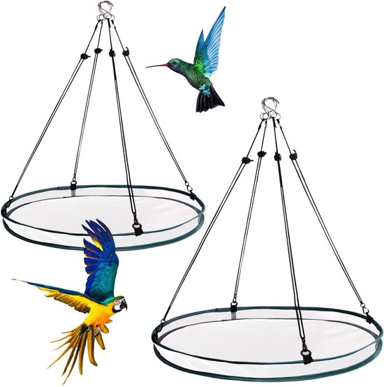 2 Stuks Vogelzaadkommen met 8 Haken, Hangende Voederplatform voor Vogels in de Tuin, Ideaal voor Buiten en Vogelspotten