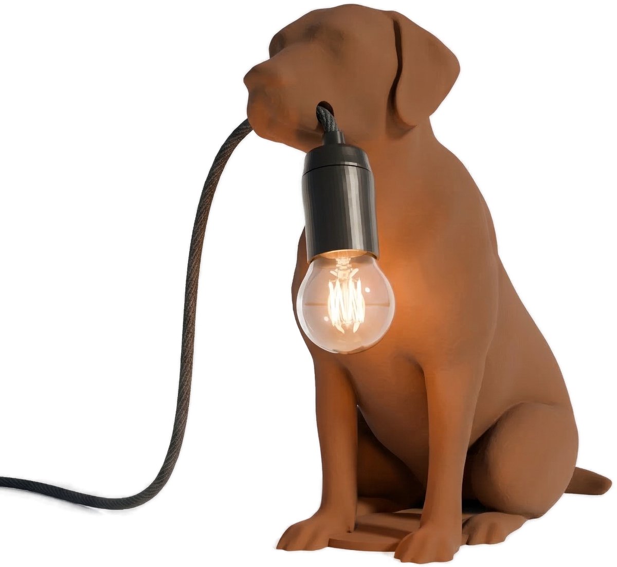 Fiastra Labrador Retriever tafellamp - hondenlamp - bruin - E14 - 30 x 18 x 25 cm