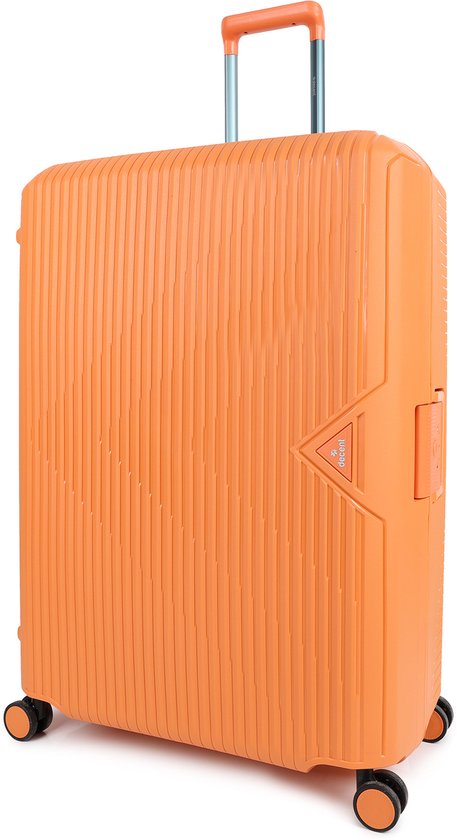 Decent SMART Spinner TSA Reiskoffer vaste sluiting 120 liter – Grote maat koffer 77x54,5x31,5 – Reiskoffer met wielen - Lichtgewicht koffer – Reiskoffer groot - Veilig TSA Cijferslot – Oranje