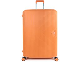 Decent SMART Spinner TSA Reiskoffer vaste sluiting 120 liter - Grote maat koffer 77 × 54,5 × 31,5 - Reiskoffer met wielen - Lichtgewicht koffer - Oranje