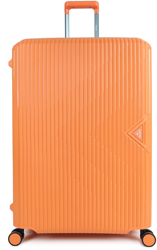 Decent SMART Spinner TSA Reiskoffer vaste sluiting 120 liter – Grote maat koffer 77x54,5x31,5 – Reiskoffer met wielen - Lichtgewicht koffer – Reiskoffer groot - Veilig TSA Cijferslot – Oranje