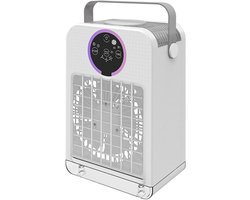 KZQ Mini-Koelventilator met afstandsbediening – 3 snelheden, 2 nevelmodi, 700 ml watertank, 7 kleuren nachtlicht, timer (2-8 uur)