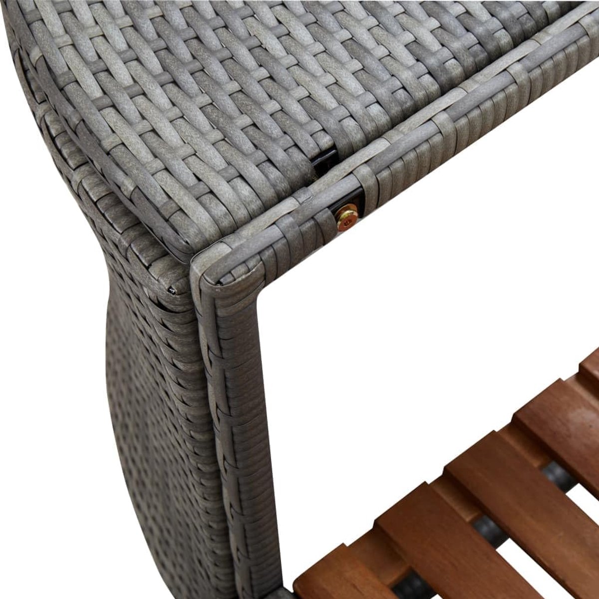 Spa Ombouw Vierkant 268x268x55 cm – Luxe Jacuzzi Ombouw Poly Rattan Grijs Weerbestendig Tuin Spa Rand Badombouw – Laura