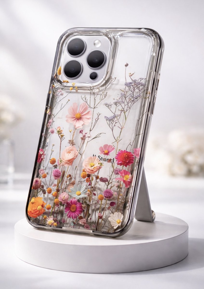 Vrolijk gebloemd iPhonehoesje, Iphone hoesje, geschikt voor Iphone 16 PRO