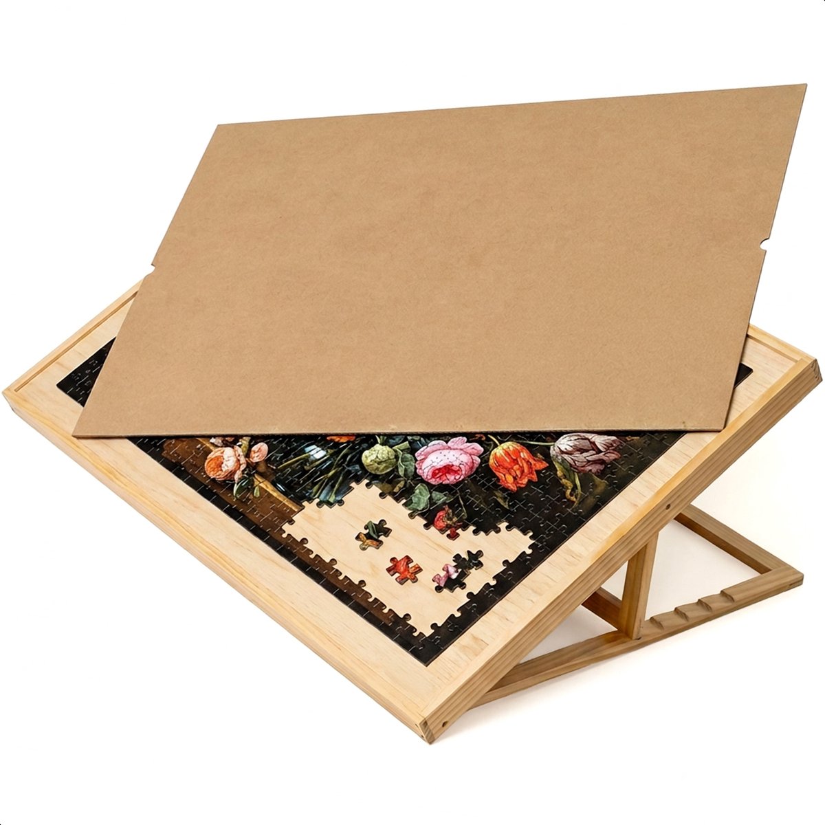 Bol.com Diydash Opklapbare Puzzeltafel - Voor 1000 stukjes - Puzzelplaat - Puzzel - Bord - Plank - Map - Mat - Koffer - Puzzelma... aanbieding