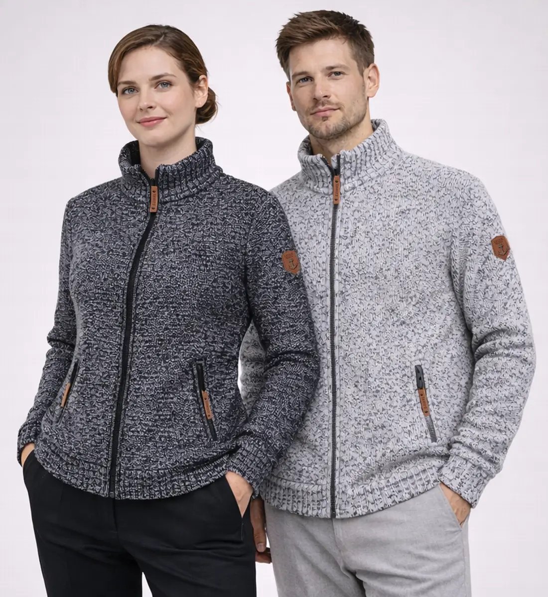 Lizzard Sports Unisex Vest met Rits Gebreid Cardigan Unisex Heren & Dames Grijs
