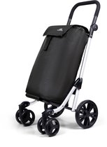 Dutch Mountains Boodschappenwagen 4 wiel - 48 Liter Boodschappentrolley met verstelbaar handvat - Zwart
