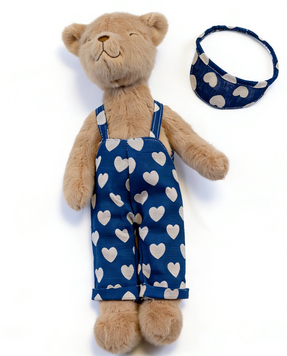 Bloemetje & Bear｜Lala Knuffel Kat 34 cm – met tuinbroek en hoedje – Zacht Pluche – Knuffelbaar Knuffeldier – Cadeau voor Kinderen & Volwassenen – Zacht Speelgoed