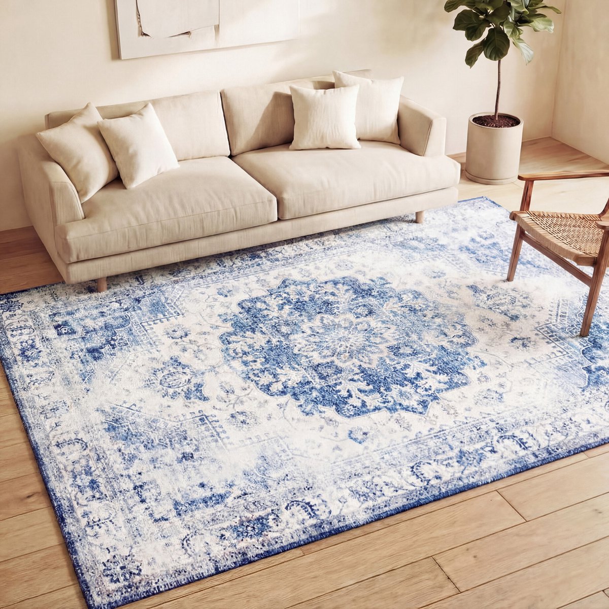 Fraai Vintage vloerkleed - Lago Blauw - 230x330cm