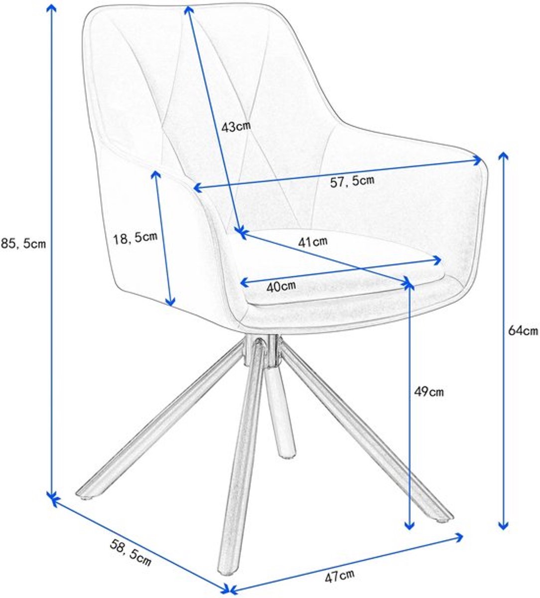 Eetkamerstoelen - Eetstoelen - Keukenstoelen - 2 Stuks - Ergonomische Scandinavische Stijl