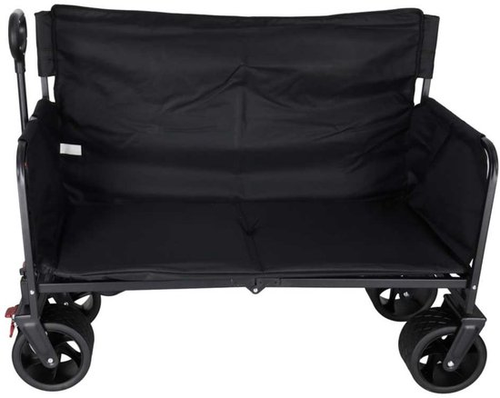 MOZY® - 2 in 1 Bolderkar en Bankje - Zwart - 93 x 74 x 48 cm - tot 150 kg - Verstelbare Hendel - Opvouwbaar - Bolderwagen - Bank - Trolley van Merkloos — afbeelding 3