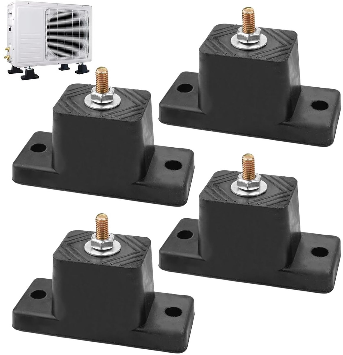 Set van 4 Antivibratie Rubber Dempers voor Airconditioning - Geluiddemping, Anti-vibratie en Houders