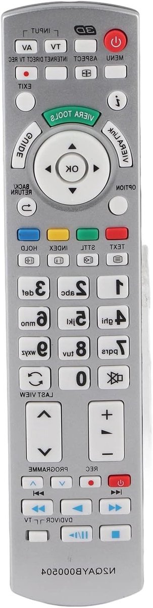Universele Afstandsbediening voor Televisie - Zwart Plastic, Compatibel met N2QAYB000504, N2QAYB000673 en N2QAYB000785, Geschikt voor Diverse TV Merken