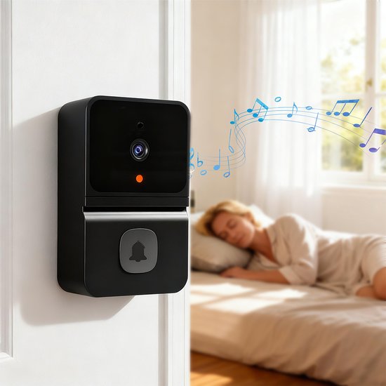 Slimme Video Deurbel met Scherm - Videofoon - HD Nachtzicht, Wifi Videodeurbel met Tweeweg Audio & Dongle van Merkloos — afbeelding 3