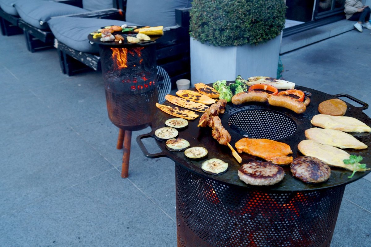 BonFeu BonVes Fire Basket 45 cm - With Grill Grate and Poker - Rust Brown
