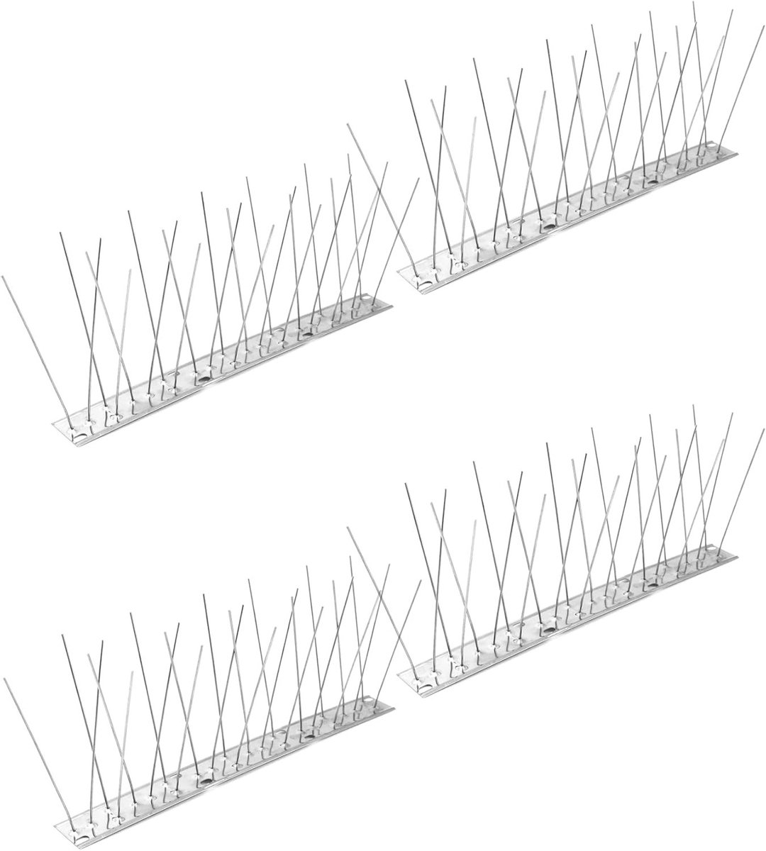 4 stuks van 25 cm roestvrijstalen duivenpinne, duivenafschrikking en bescherming voor dak, balkon en serre, in totaal 1 meter lengte