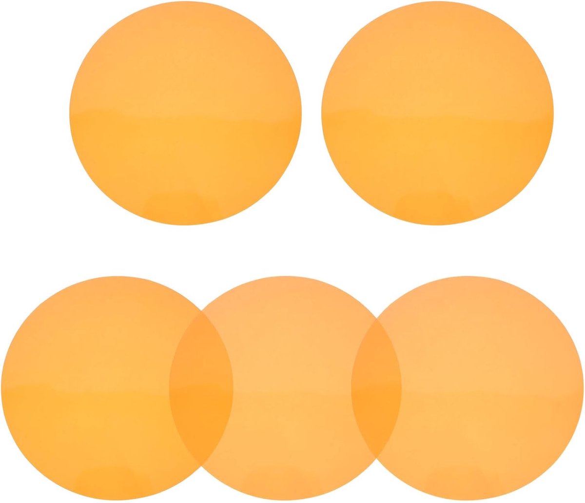 5 Stuks Delige Zelfklevende Oranje Lichtfilter Folie Ronde Kleurfolies voor Lampen Spots Warm Licht Diffusie voor Sfeerverlichting Video Fotografie Interieurdecoratie