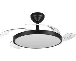 Plafondventilator met Lamp - Kingtron Zenin - Aanpasbare Lichtkleur 3000K-4000K-6500K - Afstandsbediening - Dimbaar - Zwart