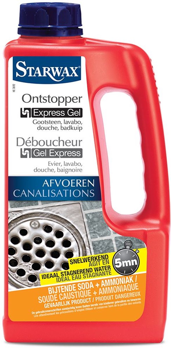 Starwax ontstopper voor afvoeren keuken en badkamer 'Express' 1 L