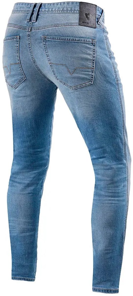 REV'IT! Jeans Piston 2 SK Lichtblauw Used Motorjeans - Maat L34/W28 - Broek – foto 3