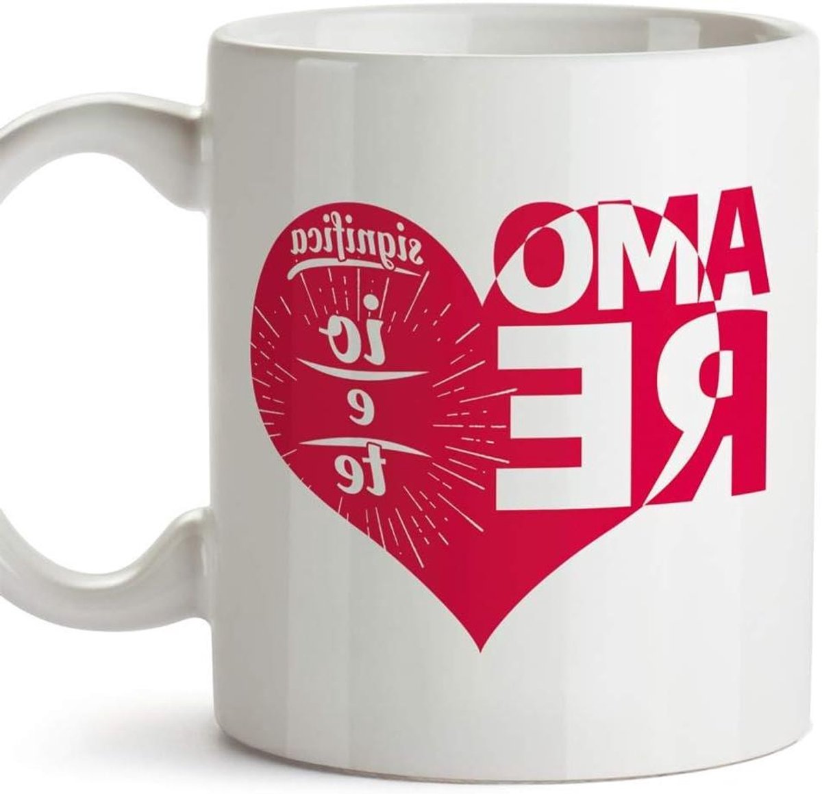 Kop met tekst - Liefdesmok - Cadeau geven - Exclusief design - 350 ml - Wit