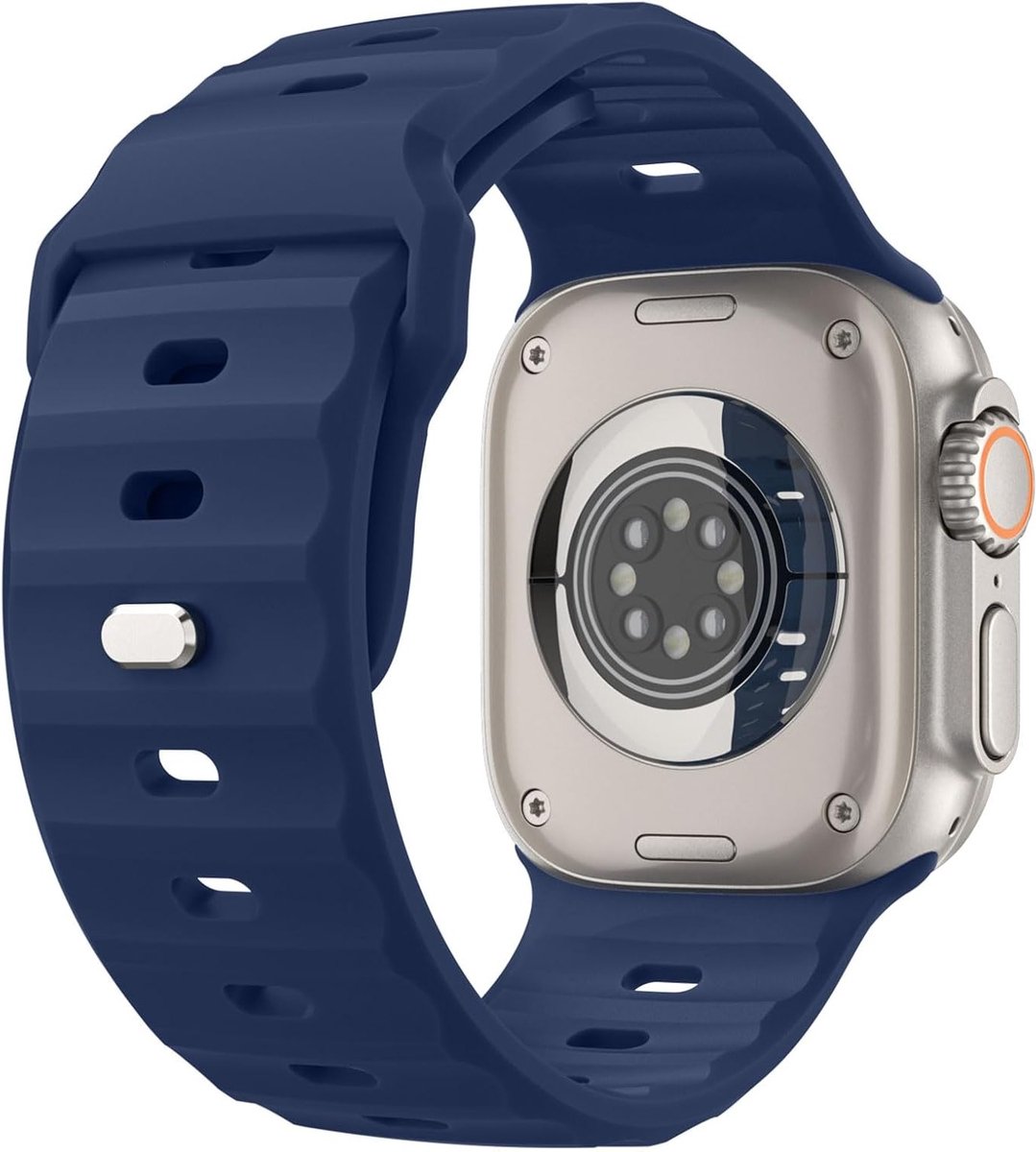 Compatibele Ocean Band voor Apple Watch Ultra 2 - Silicone Vervangband voor 49mm, 46mm, 45mm, 44mm, 42mm - Ideaal voor Mannen en Vrouwen, Midnight Blue, Comfortabel en Duurzaam
