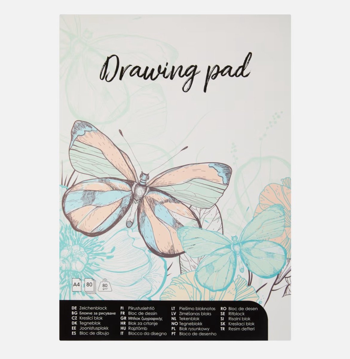 Tekenblok - drawing pad - A4 80 blz 80 grams