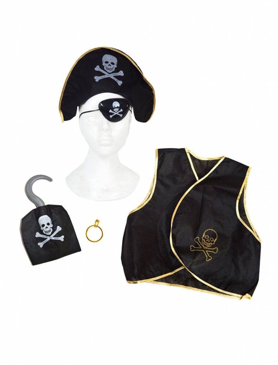 Verkleed set Piraat - Piraten vest kind met attributen piraat — afbeelding 3
