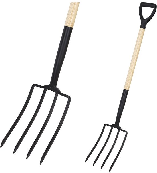 Pro Garden Hooivork met Houten Steel 115 cm Zwart/Hout