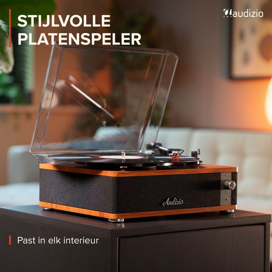 Platenspeler - Audizio Irvine - LP speler - Platenspeler Bluetooth - Voor alle plaatformaten - Houtlook — afbeelding 2