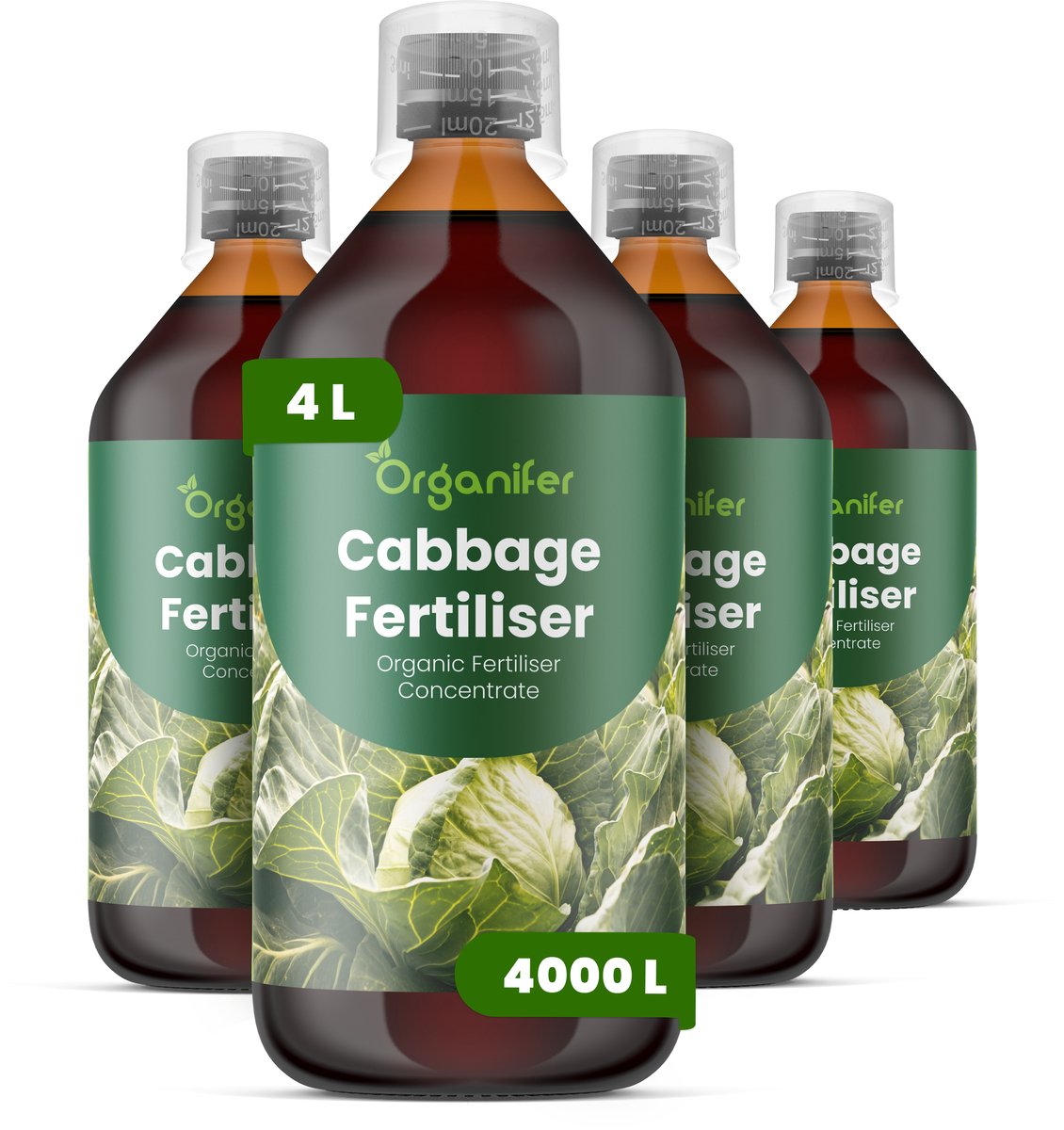 Vloeibare Meststof Voor Kool 4X1 L Voor 4000 L - Npk 3-4-3 - Krachtige Groei -Sterke Bladontwikkeling - Sterk Wortelstelsel - Weerbaarheid - Structurele Stevigheid - Stabiel Groeiritme - Consistente Oogstkwaliteit - Organifer