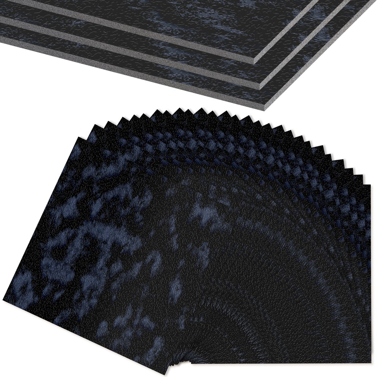 Zelfklevende PVC Vinyl Vloeren 30x30 cm – Set van 54 Stuks – 5 m² – Moderne Design Vloertegels – Waterbestendig – Kleeftegels & Vloerstickers – voor Keuken, Woonkamer & Balkon – Marineblauw – NAIZY