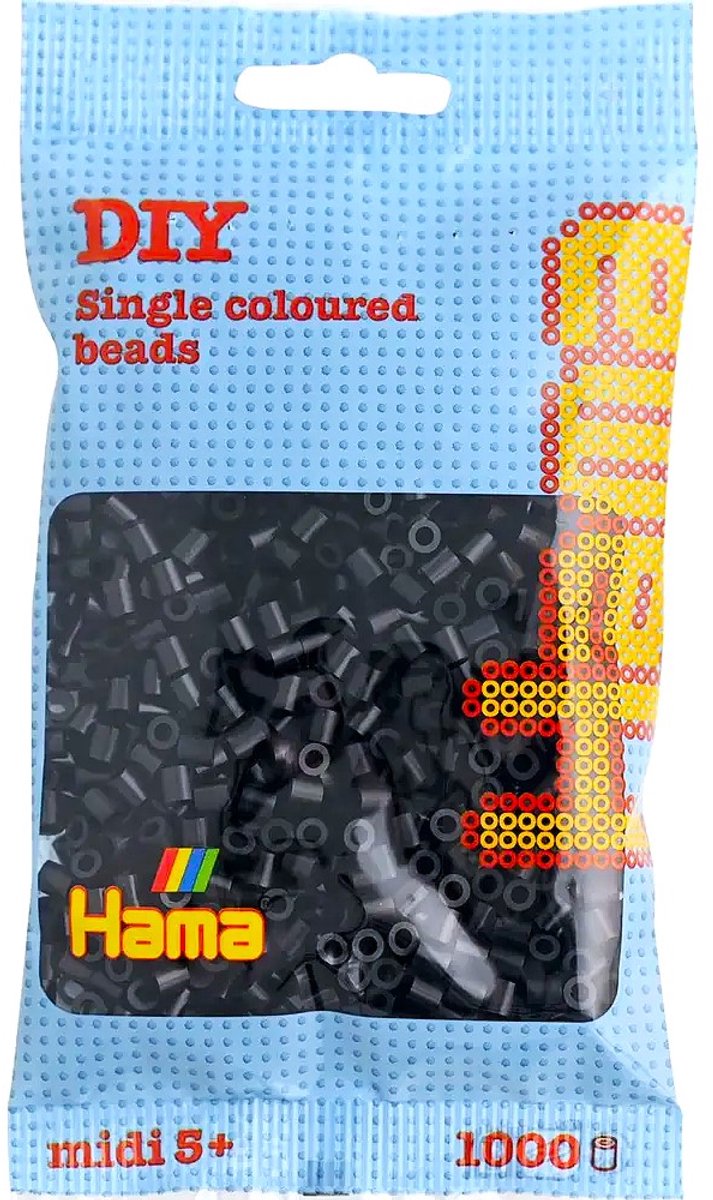 Set van 5 verschillende basis kleuren Hama midi strijkkralen: rood, geel, blauw, wit & zwart (primaire kleuren) voor normale strijkparels, schoencadeau Sint / Kerstmis! — cadeau in Spellen & Speelgoed - foto 5