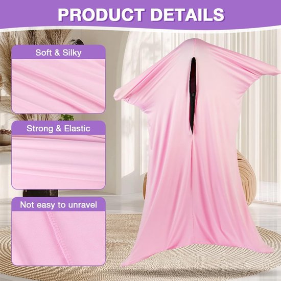 Body Sox voor het hele lichaam, sensorische rekbare bodysok, full-body wrap rekbare Body Sox, sensorische bodysok voor kinderen om te ontspannen en te focussen, zelfkalmering, roze, S, S van Merkloos — afbeelding 2