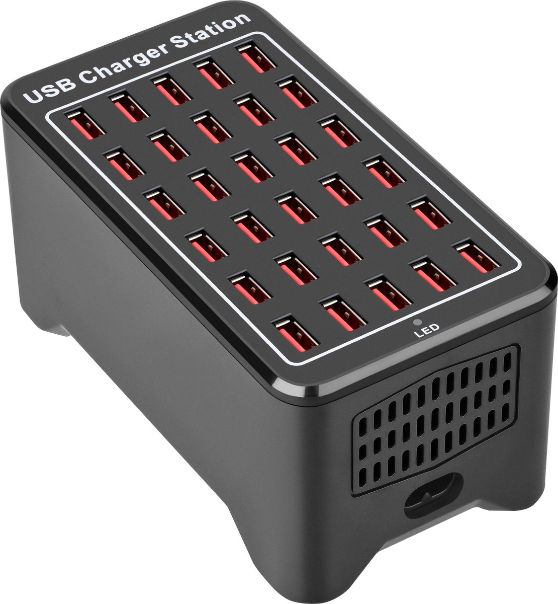USB Hub Oplader met Voeding - 30 USB Poorten - 150 Watt Quick Charge - Oplaadstation