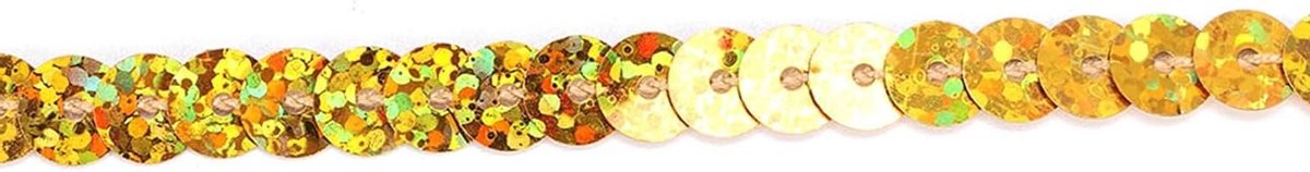 Glanzende gouden 6mm sequins trim string voor sieraden maken, kostuums, naaien en decoratie - 100 yard