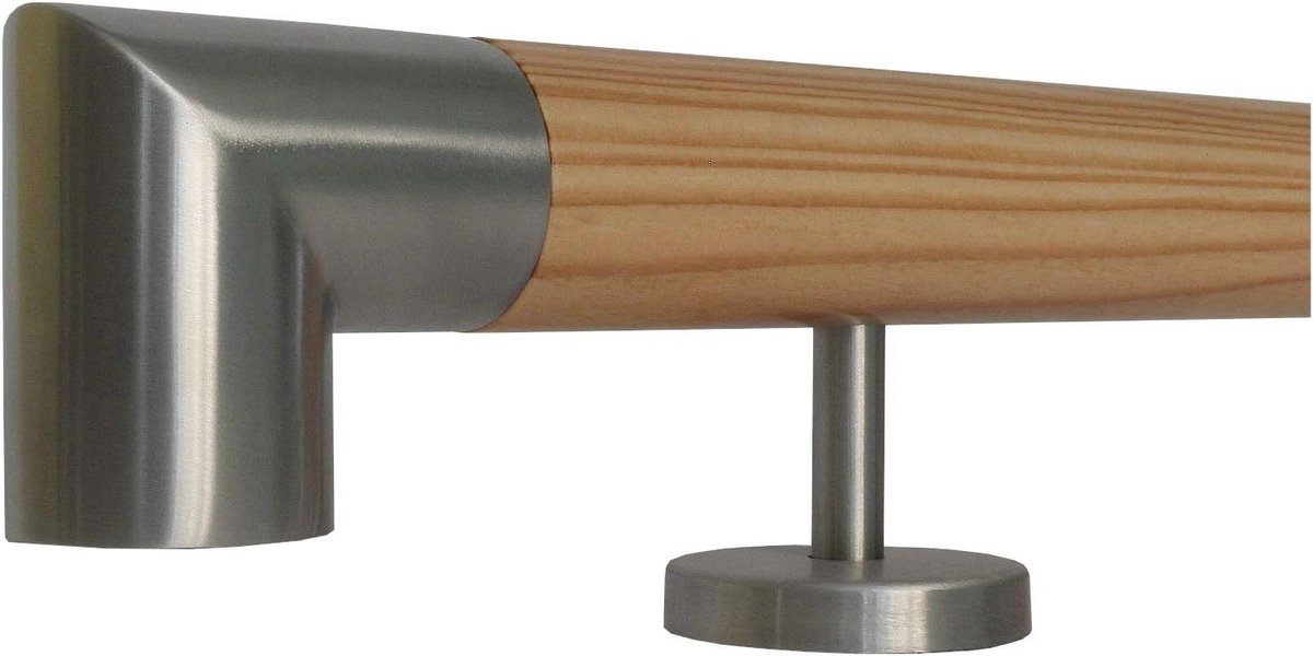 Larikse leuning - Trap handloper - Veilig traplopen - Uit één stuk - 40 cm - Roestvrij staal