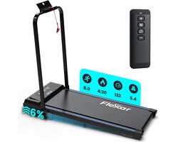 Flexar X2 Loopband Inklapbaar - 1-12 km/u - Wandelband met Hellingsfunctie - Treadmill - Incl. Bluetooth Speaker & FitShow App - Walking Pad voor Thuis
