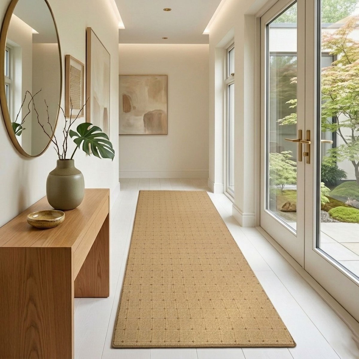 Floordirekt Tapijt Op Maat - Rapido - Woonkamertapijt & Loper voor Woonkamer & Hal - Beige - 200 x 250 cm - Minimalistisch Design - Veel Maten Beschikbaar - in Beige & Violet - Gestippeld