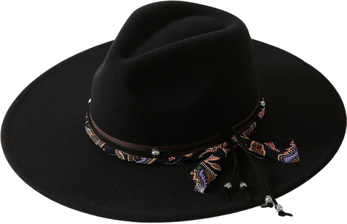 Emilie collection - hoed - fedora - riem - zwart