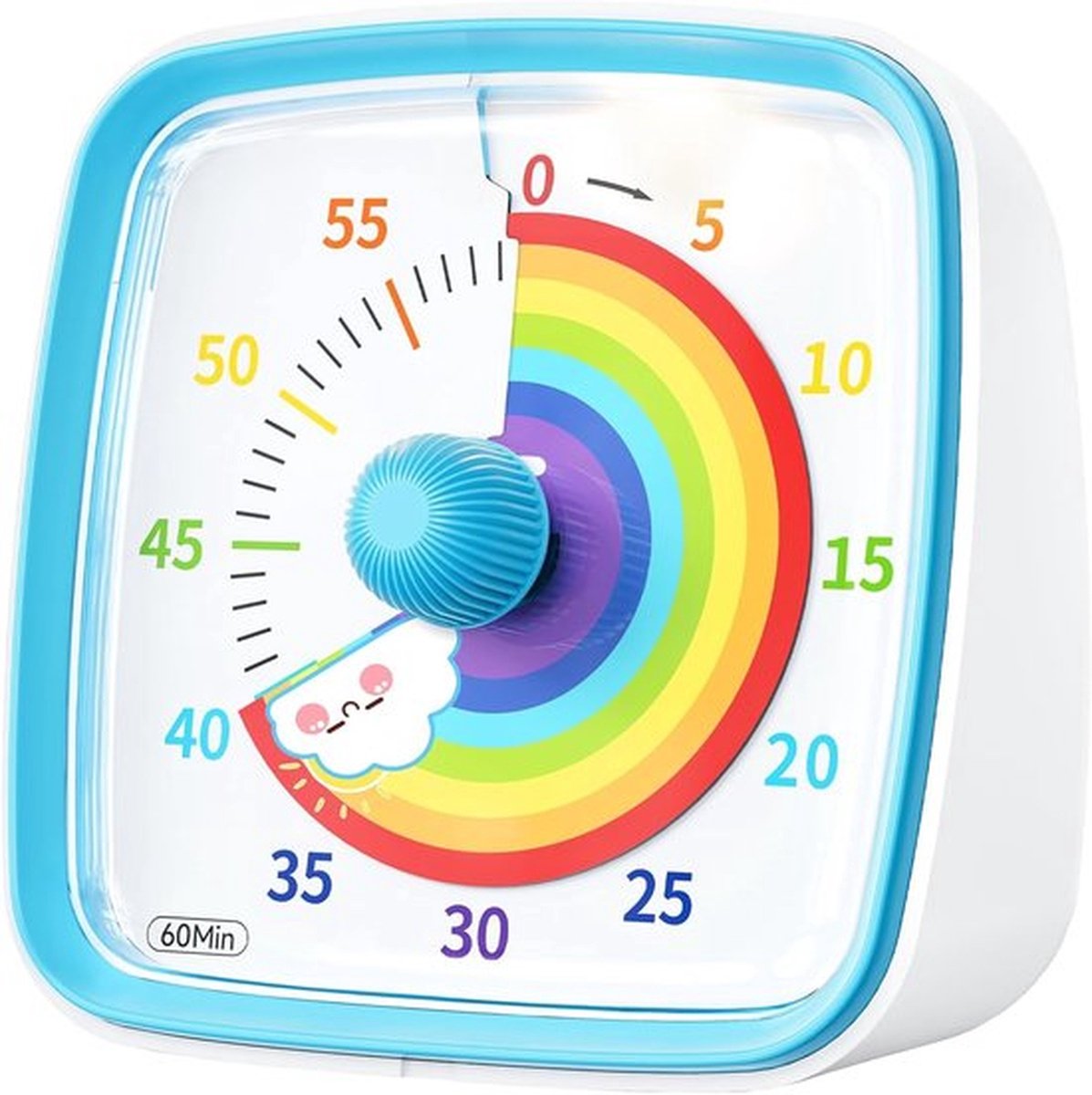 Visuele timer van 60 minuten – Afteltimer voor in de klas – Stille timer voor kinderen en volwassenen – Hulpmiddel voor tijdbeheer voor onderwijs, gezin en werk
