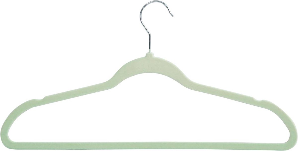 Fluwelen Hangers - Antislip Hangers - Kleding Opbergen - Slank Profiel - 25 Stuks - Mint