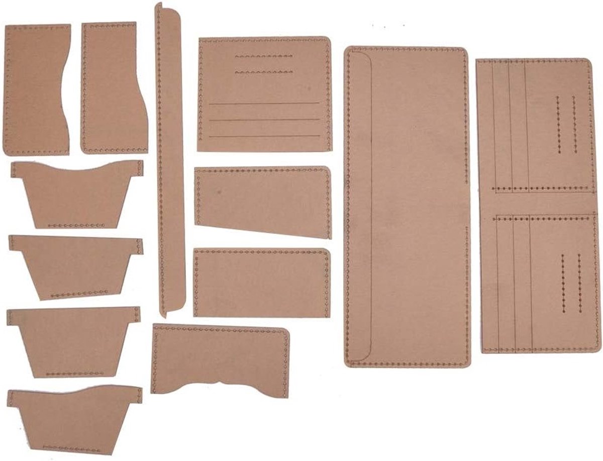 DIY Leerpatroon Sjabloon voor Portemonnee - Duidelijke Acryl Stencil voor Handgemaakte Projecten, Creatief Ambacht en Accessoires